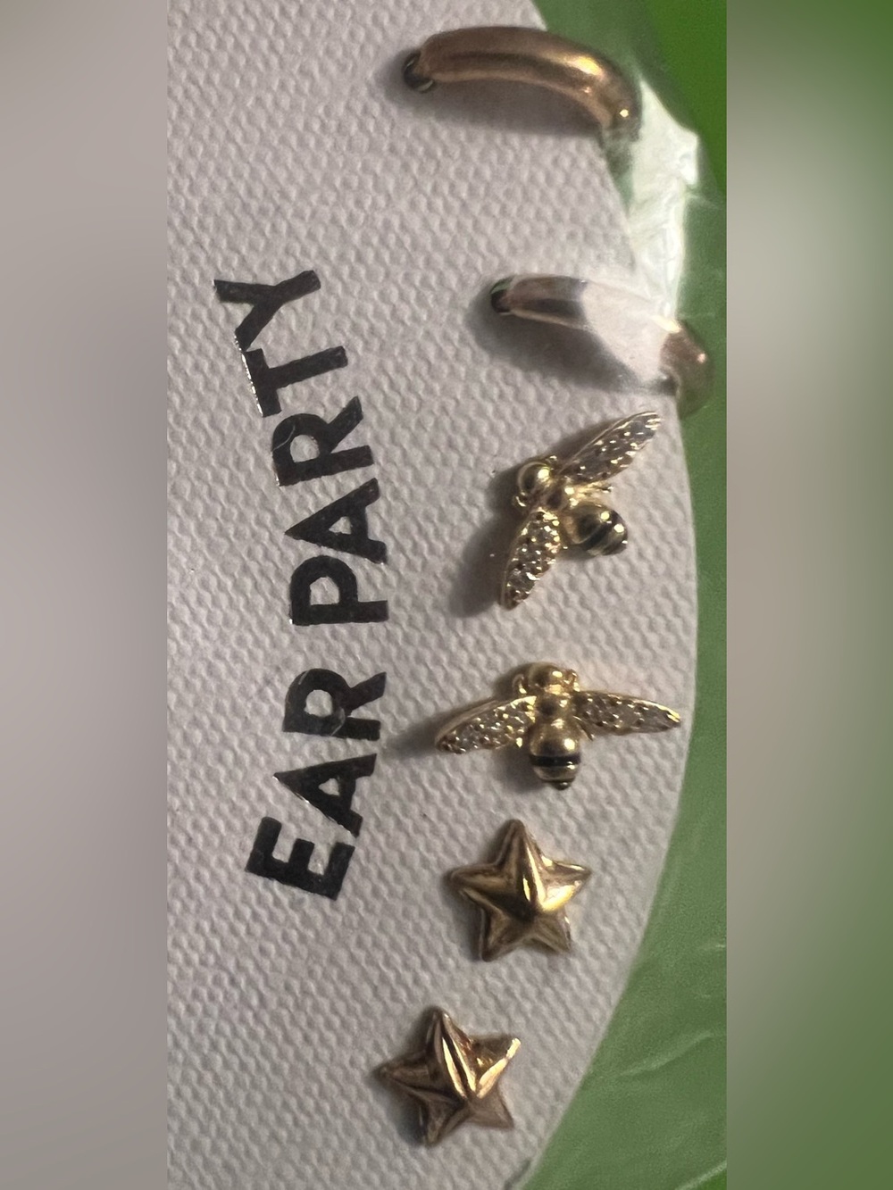 Earrings Stars Bees Hoops dainty sterling silver gold vermeil ARGENTO VIVO set 3